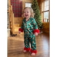 thumbnail image 5 of RUINIXCW Kids Toddler Baby Girl Christmas Silk Stain Pajamas Set Spring Fall Winter PJS Sleepwear Long Sleeve Button Down Collar Shirt Tops Pants Set, 5 of 10