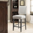 thumbnail image 3 of Leick Home Set of 2 Counter Bar Stools with High Density Foam Seating, Heather Gray and Black Bean Finish, 3 of 16