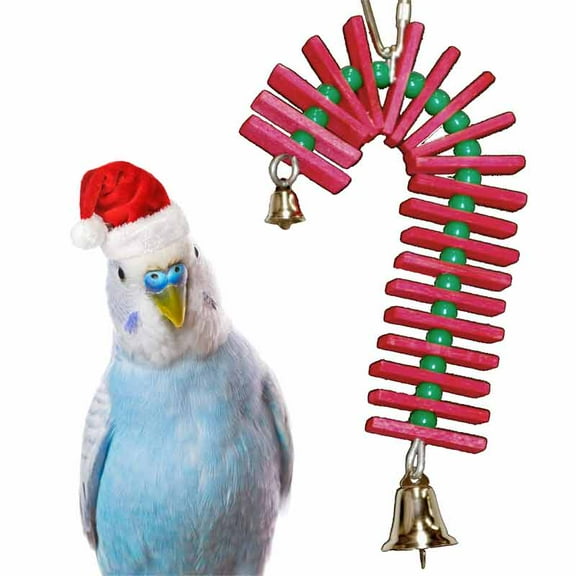 Super Bird Creations SB188 Balsa Candy Cane Bird Toy, Small Bird Size, 8" x 4"