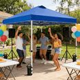 thumbnail image 2 of Nalwort 10x10 Pop Up Canopy Tent with 99% UV Blocking, Instant Portable Sun Shade for Party, Includes Sandbags & Stakes,Blue, 2 of 7