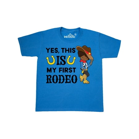 

Inktastic Yes this IS my First Rodeo- cowboy in hat and boots Youth T-Shirt
