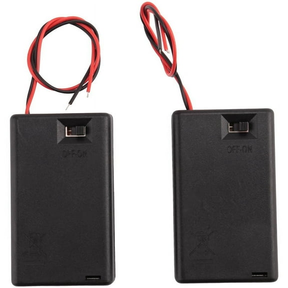 2 Pcs 3 x AAA 4.5V Battery Holder Case Box Wired ON/ Switch w Cover