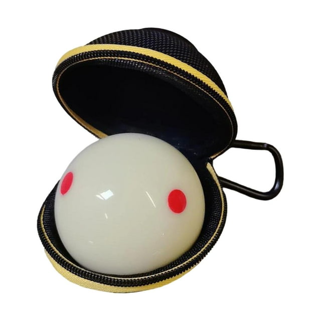 Almencla Balle de Queue de Billard d'Entraînement avec Sac de Rangement Balle de Queue de Billard Légère avec 6 Points Rouges pour Jeux Pratique Sportive Sac de Rangement Jaune