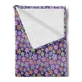 thumbnail image 2 of Floral Soft Flannel Fleece Throw Blanket, Digital Graphics of Blossoming Colorful Flower Spring Calling, Cozy Plush for Indoor and Outdoor Use, 50" x 70", Quartz and Multicolor, by Ambesonne, 2 of 5