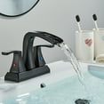 thumbnail image 6 of Zovajonia Matte Black Widespread Bathroom Basin Faucet Drain Sink Vanity Mixer Tap 2 or 3 Holes Vessel, 6 of 8