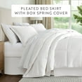 thumbnail image 3 of Noble Linens White Pleated Dust Ruffle Bed Skirt, Queen, 3 of 11