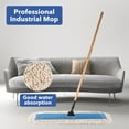 thumbnail image 6 of MATTHEW CLEANING 36'' Industrial Strength Cotton Dust Mop Refill Washable Replacement Heads For Residential & Commercial Use Fit Standard Dust Mop Frames, Hardwood, Concrete Floors Blue&White 6 Pack, 6 of 7