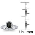 thumbnail image 5 of SuperJeweler 1 Carat Rose Cut Oval Black and White Diamond Halo Ring In 14 Karat White Gold For Women, 5 of 6