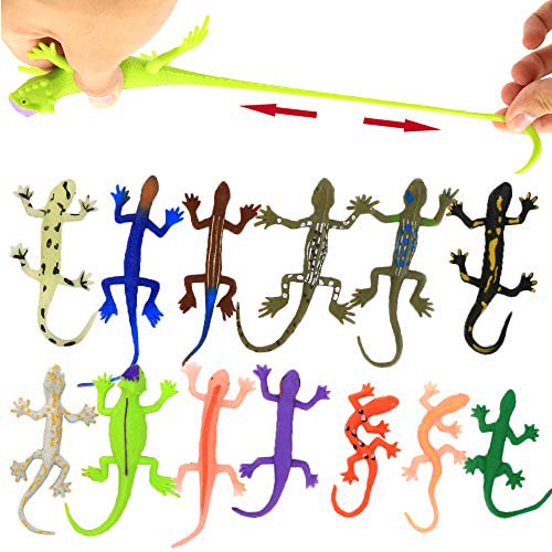 "Juguetes de lagartos, 8 piezas de mini juego lagartos de goma, material de grado alimenticio, con bolsa de regalo-Figura de lagarto realista Bañera Squish Toy-Gecko Iguana Chameleon Komodo Dragon" ValeforToy .