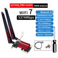 thumbnail image 2 of MT7925 WiFi 7 PCI-E Adapter Card Tri Band 2.4G/5G/6GHz 5374Mbps BT5.3 Desktop Wireless Network Adapter for Win10/11, 2 of 7