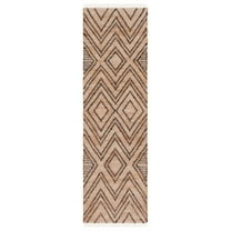 SAFAVIEH Natural Fiber Talbot Geometric Runner Rug, Black/Natural, 2'3" x 8'