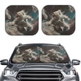thumbnail image 2 of Sikiie Astronaut Polar Bear Roar Print Foldable Car Windshield Sun Visor, Car Window Sunshade Suitable for Sedan, SUV and Truck Car Accessories-Large, 2 of 6