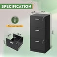 thumbnail image 3 of 3 Drawer File Cabinet with Lock, Vertical Wood Filing Cabinet for Home Office, Printer Stand for Letter and A4 Size, Black, 3 of 17
