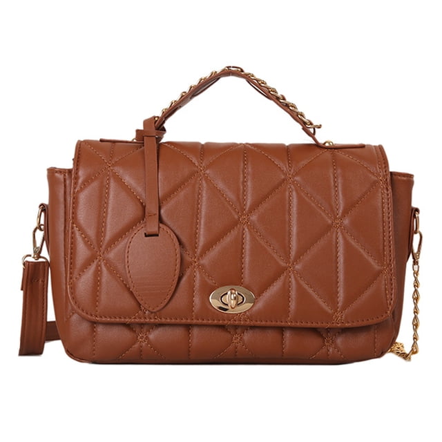 Monederos y Bolsos Pequeños para Mujer, Bolsos de Hombro Bolsos Bandolera para Mujer con Correa de Metalmarrón:;:;