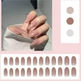 thumbnail image 2 of Uñas postizas acrílicas de almendra de Apuakthei, uñas postizas largas con cobertura total, uñas postizas color piel para mujeres y niñas, 24 unidades, 2 of 4