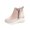 Beige, variant on Womens Ankle Boots Round Toe Hidden Wedge Sole Faux Suede Crocodile Panel Dual Side Zipper Walking Fashion Boots Beige Size US7