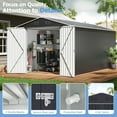thumbnail image 4 of Polar Aurora 12W x 8L x 6H ft,96 sq.ft,Outdoor Storage Shed for Backyard,Tool Sheds with Door & Lock, 4 of 8