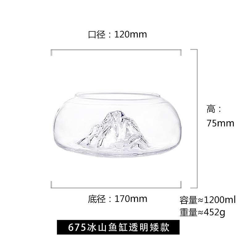 Transparent Fish Bowl Glass Round Bowl Glass Terrarium Desktop Clear