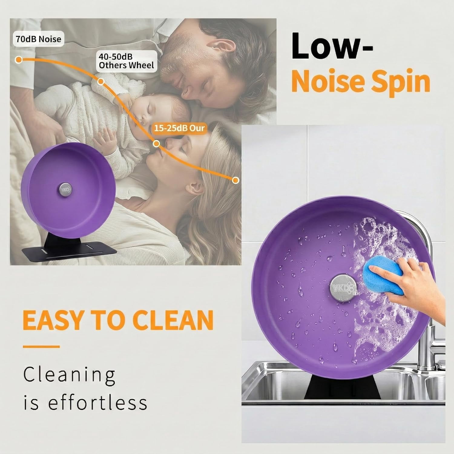 11.8" Silent Hamster Exercise Wheel, Aluminum Alloy Noiseless Running Wheel for Syrian Hamsters, Fancy Rat, Hedgehogs and Small Pets