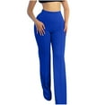 thumbnail image 3 of Jacenvly women's pants Extra Long Elastic Waisted Plain Trousers for Women Fashion Comfortable Solid Color Leisure Pants High Waist Pants, 3 of 8