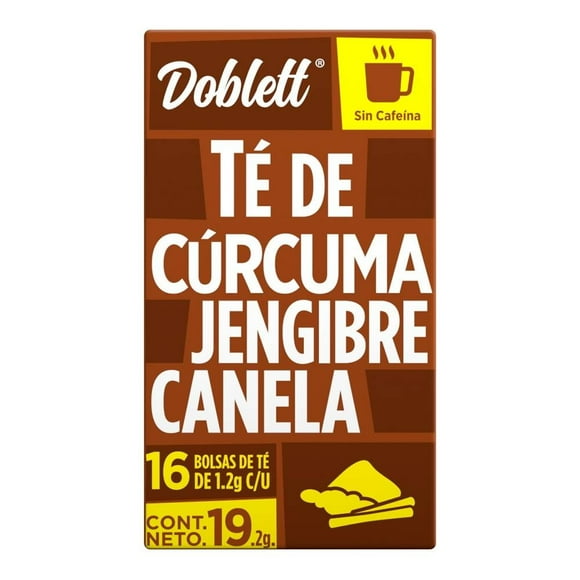 Té de cúrcuma Doblett jengibre canela 16 bolsitas de 1.2 g c/u