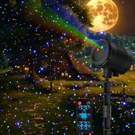 Laser Christmas Projector Lights Outdoor, 3 Color Laser Light Projector, Firefly Lights Show with RF Remote, Waterproof, Indoor Holiday Decoration, Christmas Gift, Wedding, Home Decor, Party, Garden