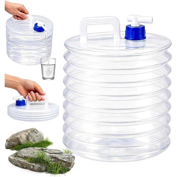 Foldable Camping Water Jug with Spigot, Collapsible Water Container for Hiking RV Travel