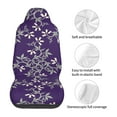 thumbnail image 6 of Easy to Install Car Universal Seat Cover, Blue-Purple Flowers Four Seasons Universal Front Seat Cover, 2-Piece, 6 of 8