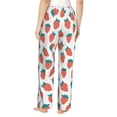 thumbnail image 3 of Naloa Strawberries Print Women’s Ultra-Soft Comfy Pajama Lounge Pants with Pockets & Drawstring, 3 of 8
