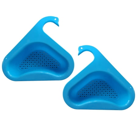 

Corner Sink Strainer Basket Kitchen Triangle Sink Filter Drain Basket Holder Blue