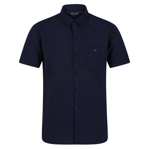Regatta - Camisa Mikel Oxford de Manga Corta para Hombre (Marino)