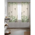 thumbnail image 3 of Hummingbird Curtains 63 Inch Length,Sheer Curtains for Bedroom Living Room Window Sage Green Botanical Leaf Vintage Botanical Rod Pocket Drapes Kitchen Curtains Small Half Window 42"x63" 2 Panels, 3 of 6