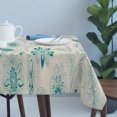 thumbnail image 4 of Teal Boho Table Cloth Waterproof Tablecloths, Vintage Pattern Ethnic Flower Tribal Leaf Tablecloth Dining Table Cover for Kitchen Party Tabletop Outdoor, Rectangle Tablecloth 54x108 Inch, 4 of 9