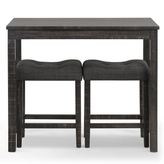 Roundhill Furniture Sora Wood 3-Pc Counter Height Dining Set, Gray