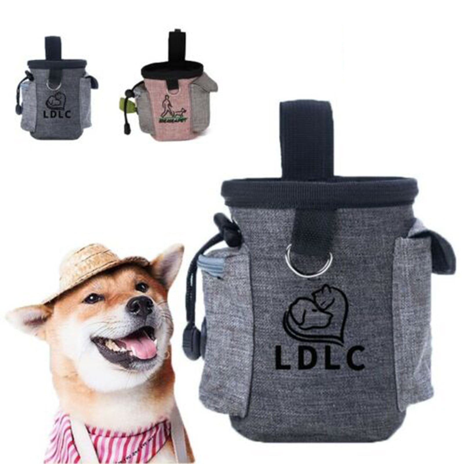 Dog Treat Training Pouch Waterproof Pet Snack Bag for Walking and Training Portable Dog Treat Bag with Clip & Drawstring