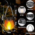 thumbnail image 5 of Flickering Flame Solar Lanterns with Dual USB Charging for Outdoor Waterproof Garden Hanging Lights, 5 of 5