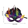 thumbnail image 2 of Unique Bargains 1 Pc Sequined Feathers Party Mask Colorful Plastic Feather, 2 of 5