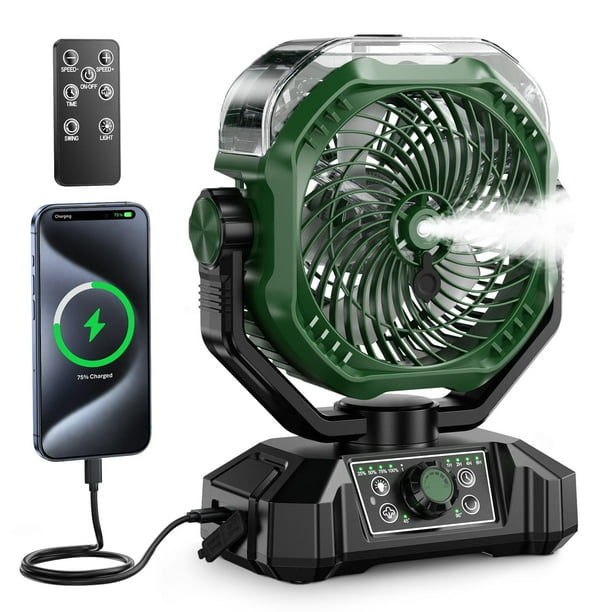 Ventilador nebulizador portátil ColdSky, 10000 mAh, 360 ml, 8 velocidades, LED