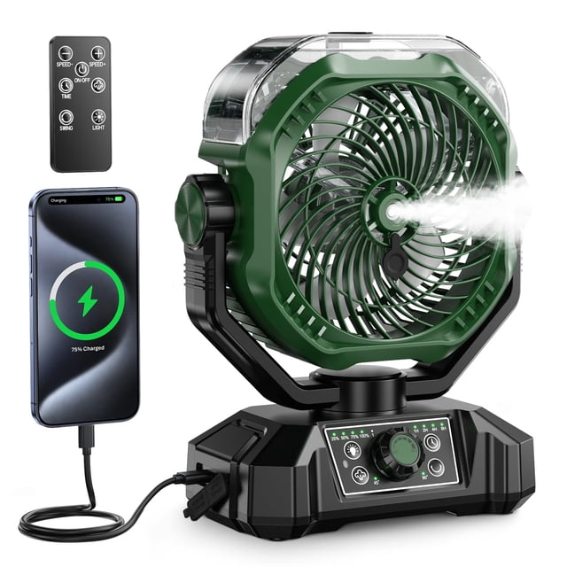 Ventilador nebulizador portátil ColdSky, 10000 mAh, 360 ml, 8 velocidades, LED