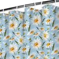 thumbnail image 3 of Lightblue Daisy Flower Green Dots Pattern Shower Curtain 36"x72" ,Bathroom Decorative Shower Curtains Set with 12 Hooks,Modern Waterproof Washable Shower Curtain, 3 of 6