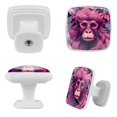 thumbnail image 2 of 12 Pack Square Kitchen Cabinet Knobs, Pink Monkey Orangutan Drawer Pulls, Cabinet Handles for Cupboard, Dresser, Modern Cabinet Hardware for Cabinets, 2 of 6