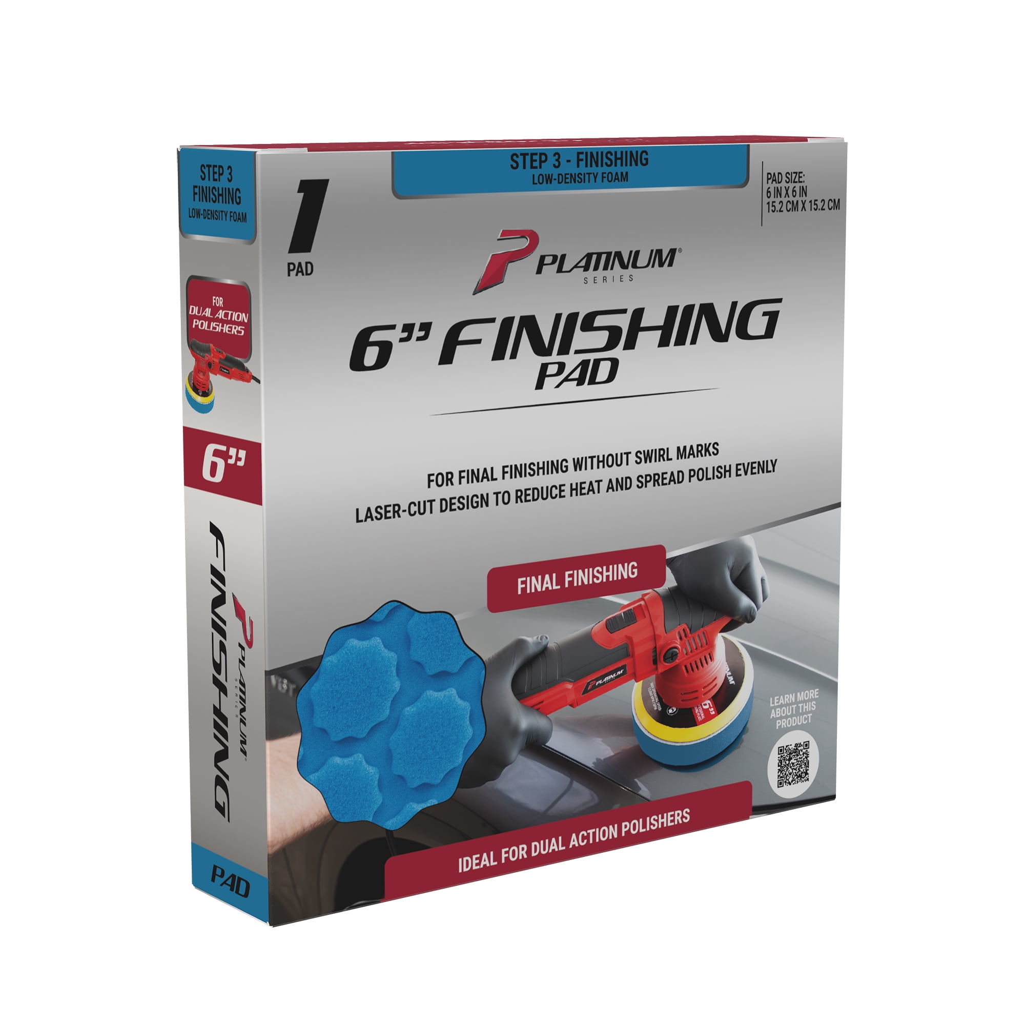 (2 pack) Platinum Series Dual Action Polisher Finishing Pad, 6 inch, 1 Pad