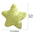 thumbnail image 3 of Grid Fabric Five Pointed Star Plush Pillow, Soft Lumbar Support Cushion, Decorative Throw Pillow for Sofa Bedroom Living Room,Green, 3 of 7