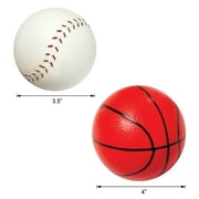 Play Day Inflatable Childrens Mini Sports Ball Set, Rubber Multicolor/Multisports, 4 Pieces