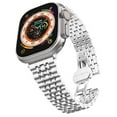thumbnail image 1 of LEIXIUER Metal Stainless Steel Link Strap for Apple Watch Bands 44mm 45mm 40mm 41mm 42mm 38mm 49mm for Women Men, Butterfly Folding Clasp for iWatch Series Ultra 8 7 SE 6 5 4 3 2 1, 1 of 11
