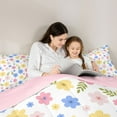 thumbnail image 4 of Feelyou Kawaii Floral Girls Twin Bedding Sets 7-Piece, Cartoon Groovy Flower Bedding Comforter Set, Leaf Plant Botanical Reversible Sheet Sets, Microfiber Bedroom Decor, 4 of 8