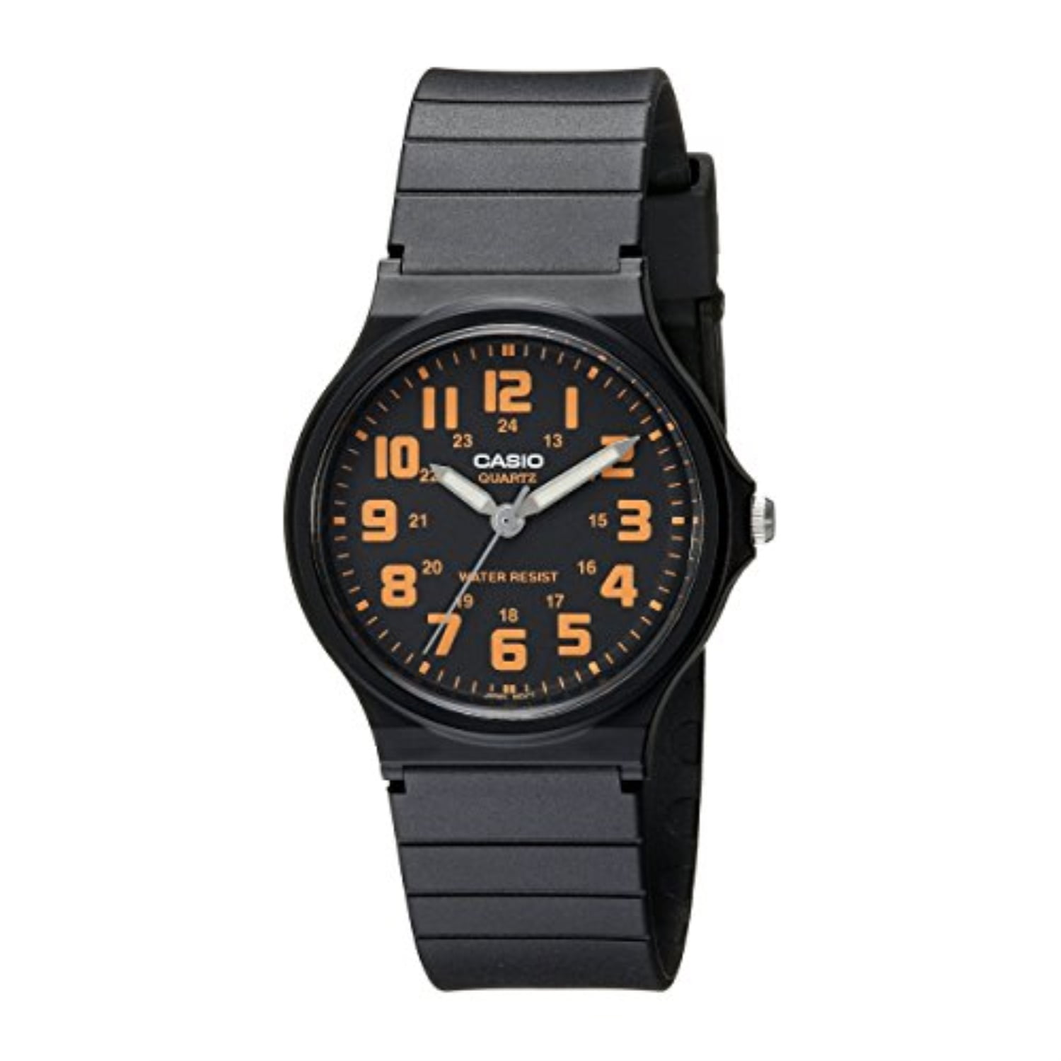 Casio MQ71-4B Unisex Black Resin Band Classic Orange Numbers