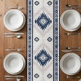 thumbnail image 6 of Blue Beige Boho Table Runner - 70 Inch Long, Kitchen Dining Table Runner Dresser Scarves, Vintage Ethnic Tribal Southwestern Farmhouse Decor for Coffee Tables Wedding Party Banquet, 6 of 8