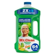 Mr. Clean 2X Concentrated Multi Surface Cleaner with Febreze Meadows & Rain Scent, All Purpose Cleaner, 64 fl oz