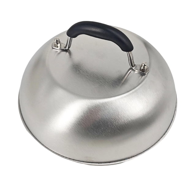 Tapa redonda multiusos de 23 cm para barbacoas en interiores y exteriores. Mango de plástico
